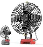 LIVOWALNY Portable Jobsite Fan for Milwaukee m18 Battery, Cordless Works Fan Battery Powered Fan ...