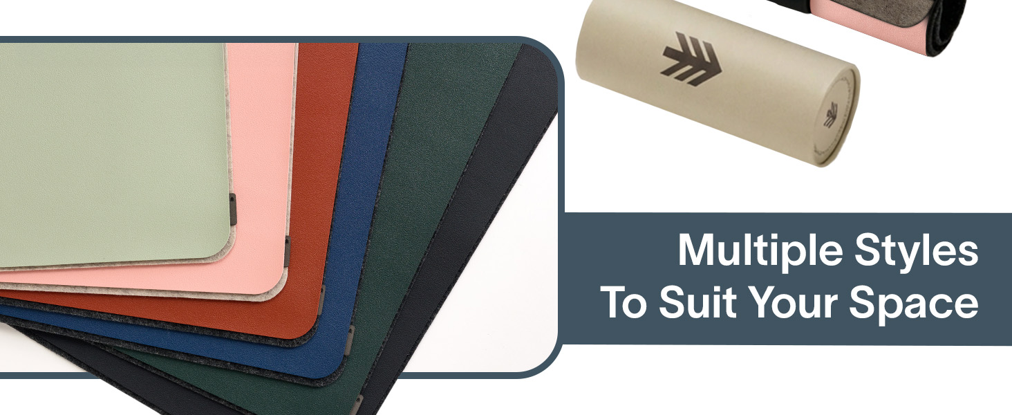 desert blush pink emberwood brown willow haze sage green nordik design vegan leathers desk blotter