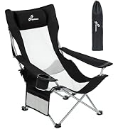Sportneer Portable Beach Chair for Adults - Position Recliner with Cup Holder, Side Pocket &amp; Carr...