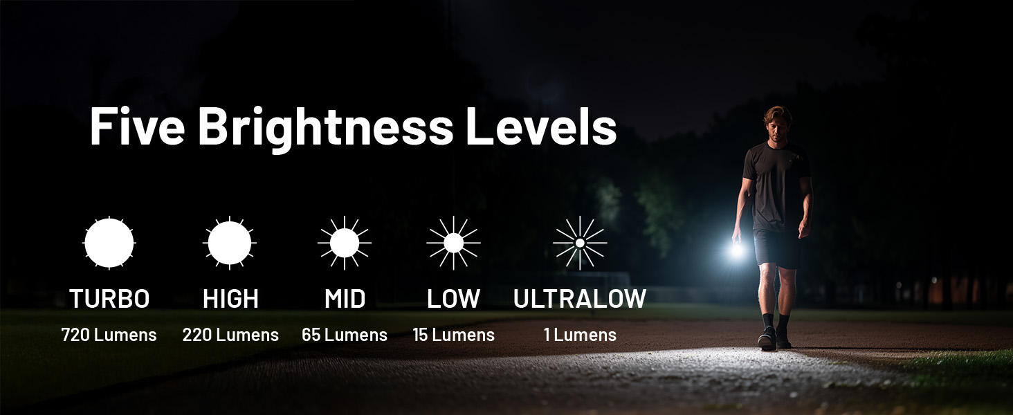 A person walks along a road at night