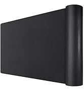 Leather Desk Mat for Desktop, Vegan Leather Large Desk Pad, 31.5" x 15.75" Waterproof Non-Slip Ke...