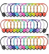 Classroom Headphones Bulk 36 Pack for School Kids,Wholesale Durable Earphones Class Set of Headph...