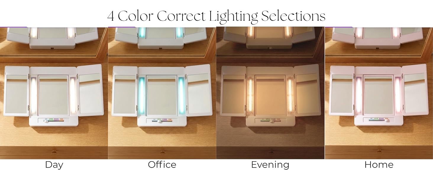 4 light modes inluding day office evening and home