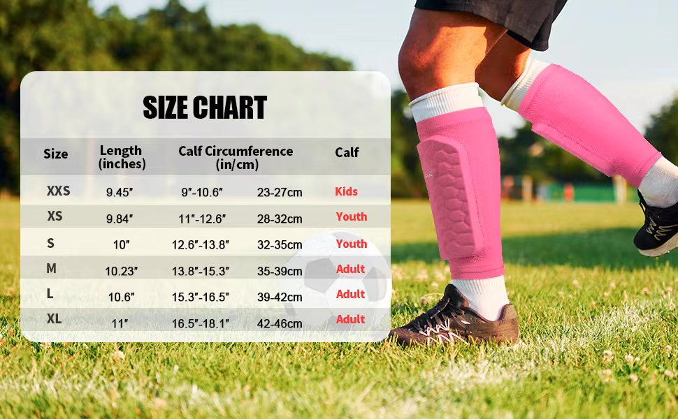 shin guards 2-18 years boys girls