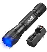 ULTRAFIRE Blue Light Flashlight, 450-460nm Single Mode Blue Led Flashlight, 10W High Power Small ...