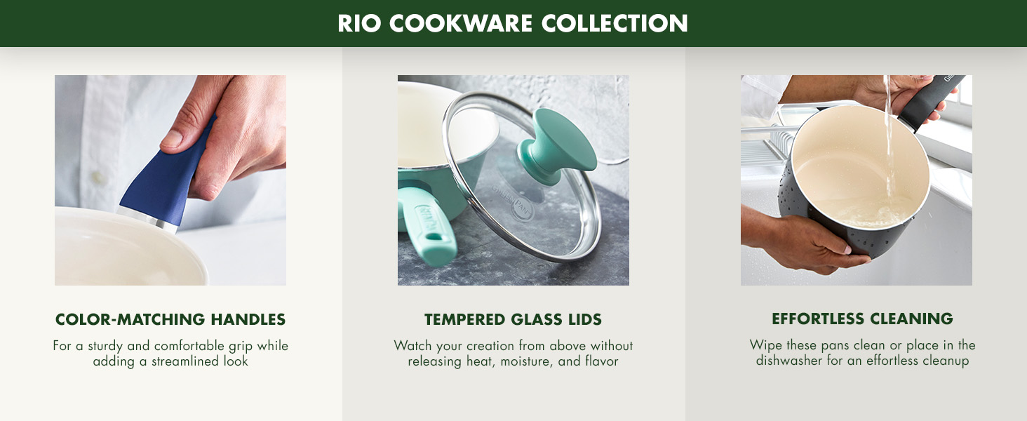 GreenPan, Rio, Ceramic Nonstick, PFAS-Free, Non-Toxic, Cookware