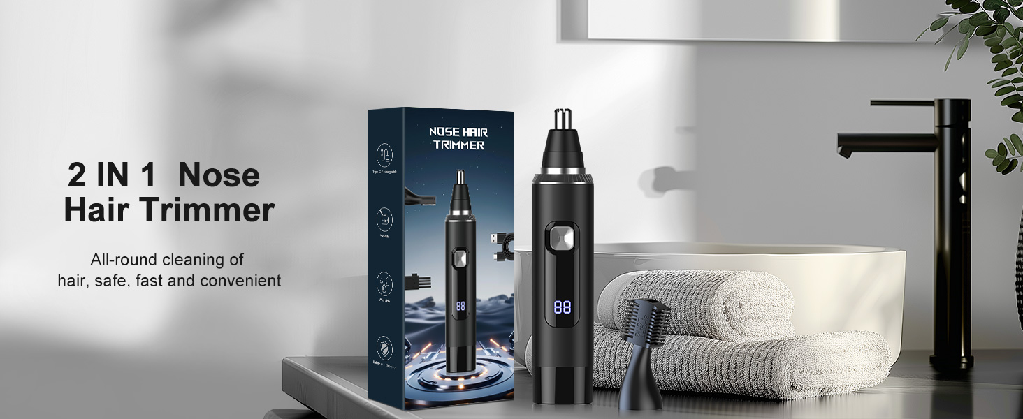 Ear and Nose Hair Trimmer for Men Women,Painless USB Rechargeable Nose Hair Trimmer Clipper