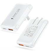 [2-Pack] 40W USB C Wall Charger Block, Flat Dual Port PD Fast Type C Charging Plug,Foldable &amp; Sli...
