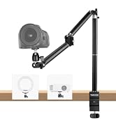 TARION Overhead Camera Desk Mount with Clamp Ballhead 3/8'' 1/4'' Screw | 6.6lbs Load Capacity, F...