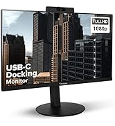 Targus 24-inch USB-C Docking Computer Monitor w/ 100W PD, Adjustable Height Mac PC Monitor 360 De...