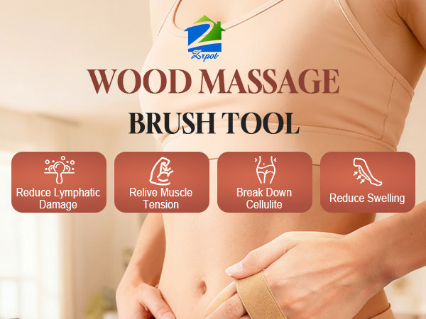 2 PCS Meridian Massage Brushes, Wood Therapy Massage for Belly Cellulite Pressure Brushes