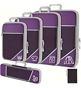 6 Set Space Saver Bags,Compression Packing Cubes for Travel Essentials,Compressible Expandable Pa...