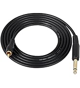 CERRXIAN RCA to 1/4 Inch Audio Cable, Gold Plated 6.35mm TS Mono Male to RCA Male Patch Cord (Bla...