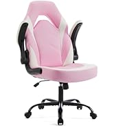 Sweetcrispy Computer Gaming Desk Chair - Pink Ergonomic Office Executive Adjustable Swivel Task P...