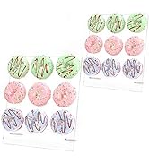 YestBuy Acrylic Donut Wall Display Stand, 2 Sets Square Clear Donut Stands, Clear Bagels Holders ...