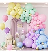 Adeyoo Pastel Rainbow Balloon Arch Kit Garland, Macaron Easter Balloon Arch 137Pcs Pastel Balloon...