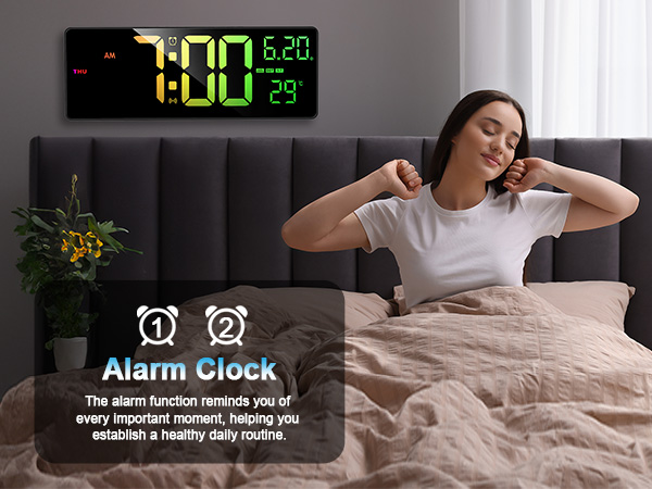 digital alarm clock large display