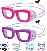 Vvinca Toddler Swim Goggles 2-Pack, Bungee Strap No Hair Pulling, Anti-Fog UV Protection&amp; Leak-Pr...