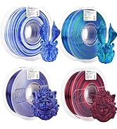 AMOLEN Silk PLA Bundle 3D Printer Filament, Shiny Multicolor Rainbow PLA Filament 1.75mm, Fast Co...
