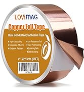 LOVIMAG Copper Foil Tape (1inch X 66 FT) with Conductive Adhesive for Guitar and EMI Shielding, C...