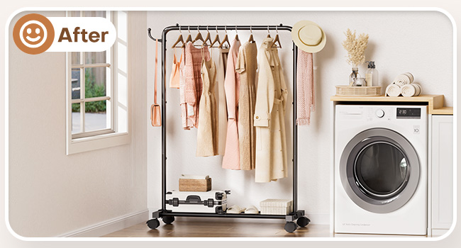 Clean with Clothes Rack