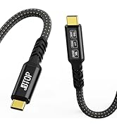 JBTOP USB 80Gbps Data Cable 3.3ft, Bandwidth for 16K/Dual 8K, 240W/5A Fast Charging, Braided USB ...