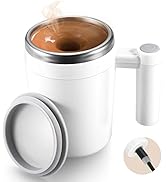 Self Stirring Coffee Mug: Rechargeable Automatic Self Stirring Mug with Magnetic Stirrer and Lid,...