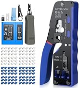 GETLITOOL RJ45 Crimping Tool Kit, RJ45 Crimping Pliers for Cat5e/Cat6/Cat6a/Cat7 with 60x Plated ...