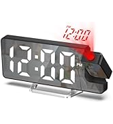 LOFICOPER Digital Projection Alarm Clock for Bedroom, 180° Rotatable Projector, 7.9'' Large LED D...
