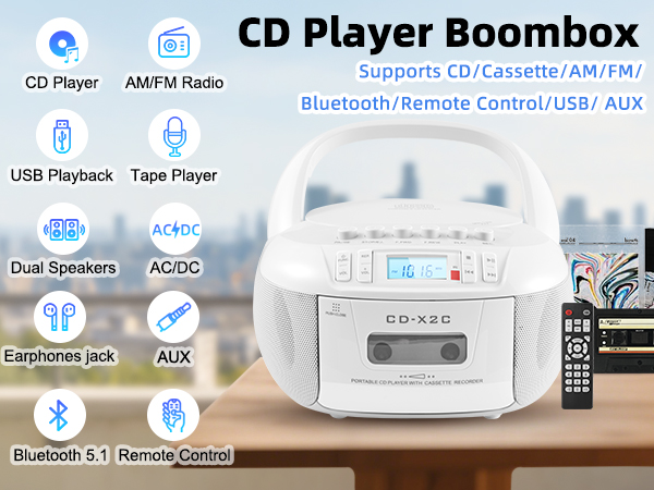 CD and Cassette Player