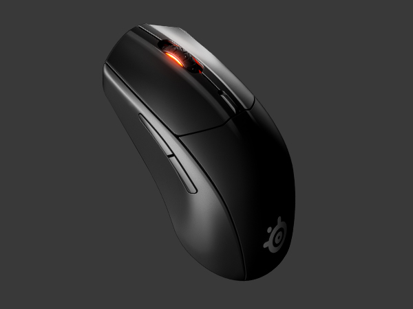 -SteelSeries Rival 3 Wireless standing up slightly tilted angle