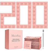 MelodySusie Nail Polish Remover Pads, 200 PCS Acetone Large Size Individually Wrapped Wet Wipes R...