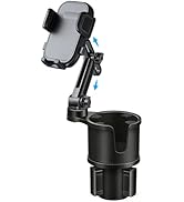 Cup Phone Holder for Car with Expandable Base, 2 in 1 Height-Adjustable Dual Cell Phone Holders C...