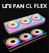 Lian Li UNI Fan CL Flex 120 Standard Blade ARGB, 3 Pack, Black | Controller Included, Black (12CL...