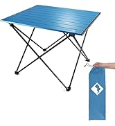 VILLEY Portable Camping Side Table, Ultralight Aluminum Folding Beach Table with Carry Bag for Ou...