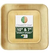 50-Piece Palm Leaf Plates Set | 25 x 10