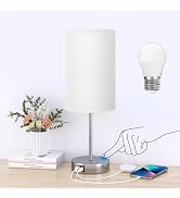 AKASUKI 18Inch Table Lamp with Dual Charging Station, 3 Way Dimmable Touch Lamp for Bedroom, Livi...