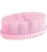 HEETA Body Brush for Wet Dry Brushing, Silicone Body Scrubber for Gentle Exfoliating on Softer Gl...