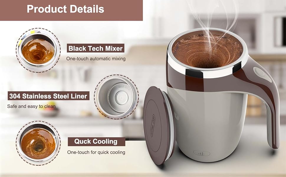 automatic magnetic stirring coffee mug