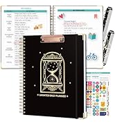 Ospelelf Spiral Bound Undated Planner Daily Weekly Monthly Student Planner Black Hourly Work Plan...