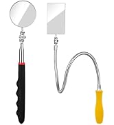 Telescoping Inspection Mirror, Flexible Retractable Automotive Extension Round Mirror 360 Rotatio...