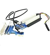 Sintech PCI-E Express X1 to Dual PCI Riser Extender Card with LP Bracket and Angled SATA Extensio...