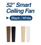 Amico Ceiling Fans with Lights, 52 inch Smart Ceiling Fan with Remote/APP/Alexa Control, Downrod ...