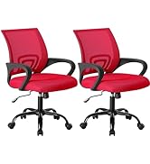 OLIXIS Office Desk Chair - Ergonomic Mid Back with Lumbar Support &amp; Rocking Mode, Height Adjustab...