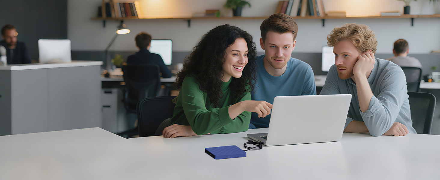 Sequence of images showing people collaborating around laptops in a casual indoor setting, similar to first image with consistent lighting and decor.