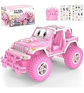 NQD Pink RC Cars with DIY Stickers, Remote Control Car for Girls, 80 Min Play Jeep 2.4GHz Off Roa...