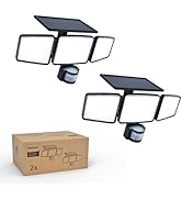 PHILIPS 2 Pack Solar Security Light Outdoor 302 LED 1200lm, Solar-Powered Waterproof Wall-Mounted...