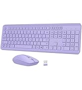 Wireless Keyboard and Mouse Combo, Full-Size Silent Ergonomic Keyboard and Optical Mouse, Long Ba...