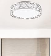 VICNIE Flush Mount Ceiling Light, LED Light Fixture Ceiling Mount with Brushed Nickel Finish, 12i...