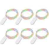 BXROIU Fairy Lights CR2032 Battery Operated,6.6Ft/2Meter 20 LEDs Micro Silver Wire String Lights ...